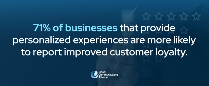 71% of businesses that provide personalized experiences are more likely to report improved customer loyalty.