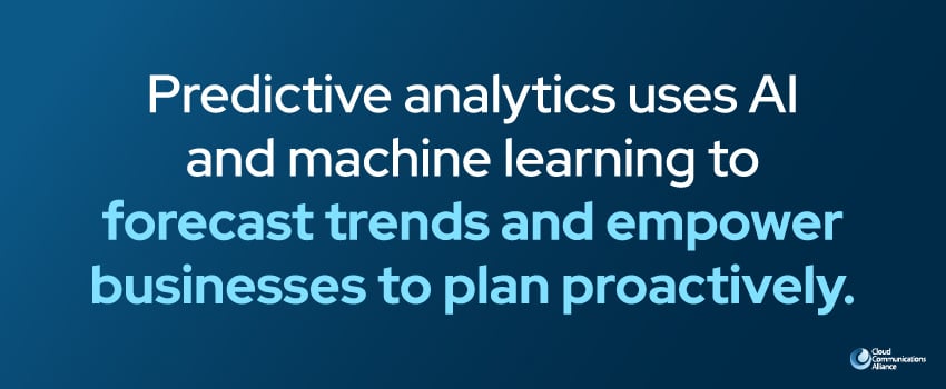 Predictive analytics uses AI and machine learning to forecast trends and empower businesses to plan proactively.