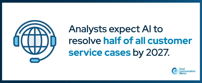 Analysts expect AI to resolve half of all customer service cases by 2027.