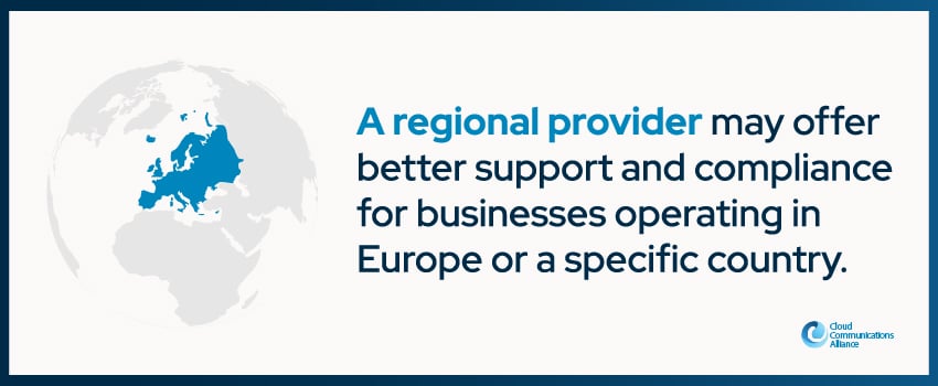 A regional provider may offer better support and compliance for businesses operating in Europe or a specific country.