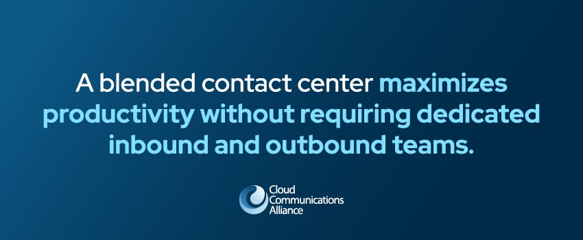 A blended contact center maximizes productivity without requiring dedicated inbound and outbound teams.